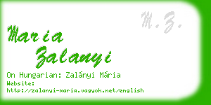 maria zalanyi business card